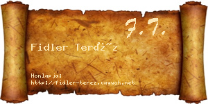 Fidler Teréz névjegykártya
